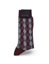 Alto Milano calcetín hombre new diamond granate y azul cielo