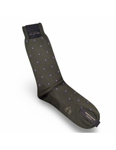 Milano calcetín corto Bill verde oliva topos malvas 2