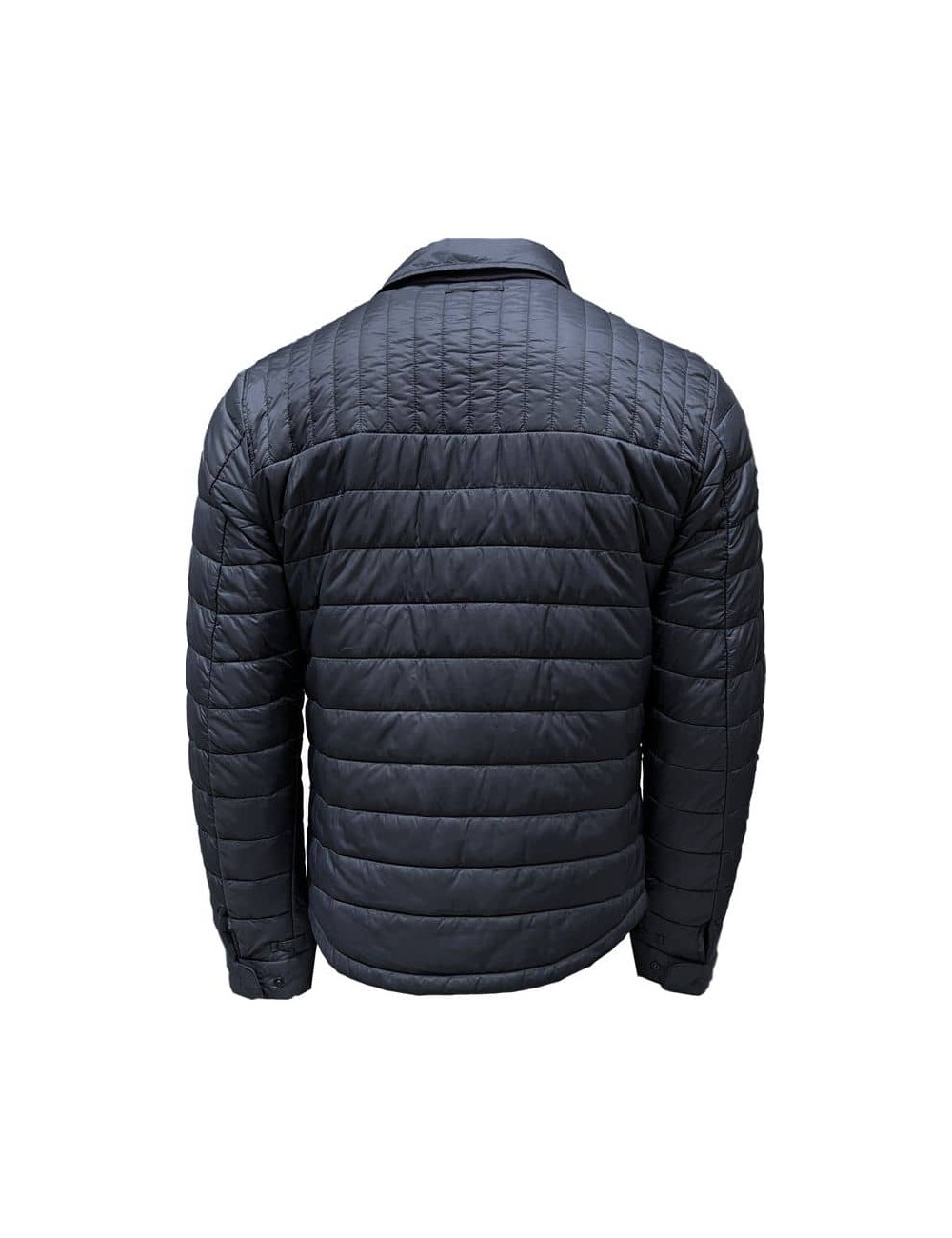 Sobrecamisa Montedoro con encapsulado tipo plumas en tejido técnico.