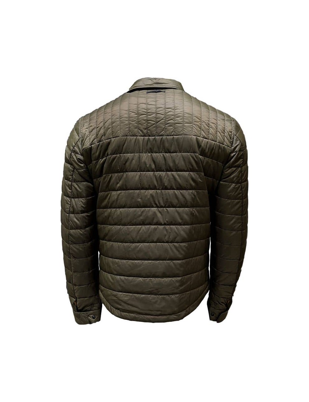 Sobrecamisa Montedoro con encapsulado tipo plumas en tejido técnico.