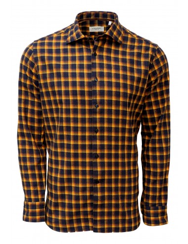 Camisa de cuadro escoces en algodón cepillado Tintoria Mattei
