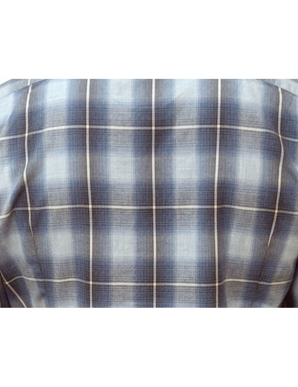 Camisa de cuadro difuminado efecto talco en algodón cepillado Tintoria Mattei