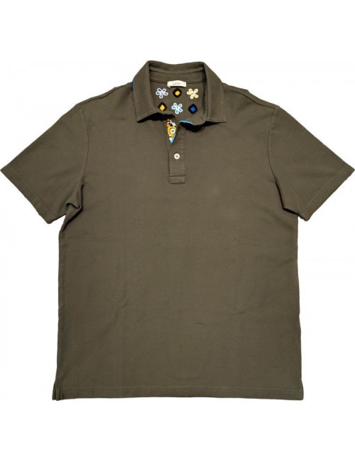 Polo manga corta hombre verde con detalles en cuello de Altea | Ego
