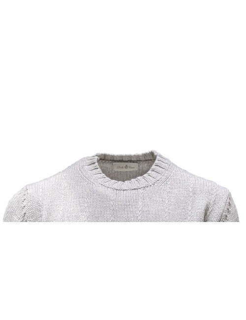 Jersey cuello redondo Della Ciana cashmere gris claro | Almirante Seis