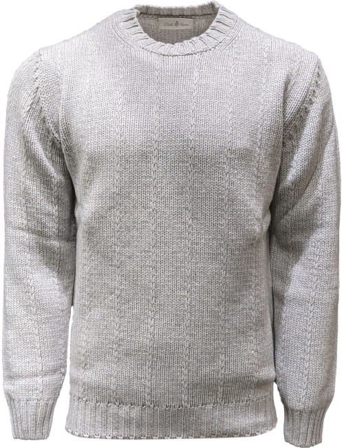 Jersey cuello redondo Della Ciana cashmere gris claro | Almirante Seis