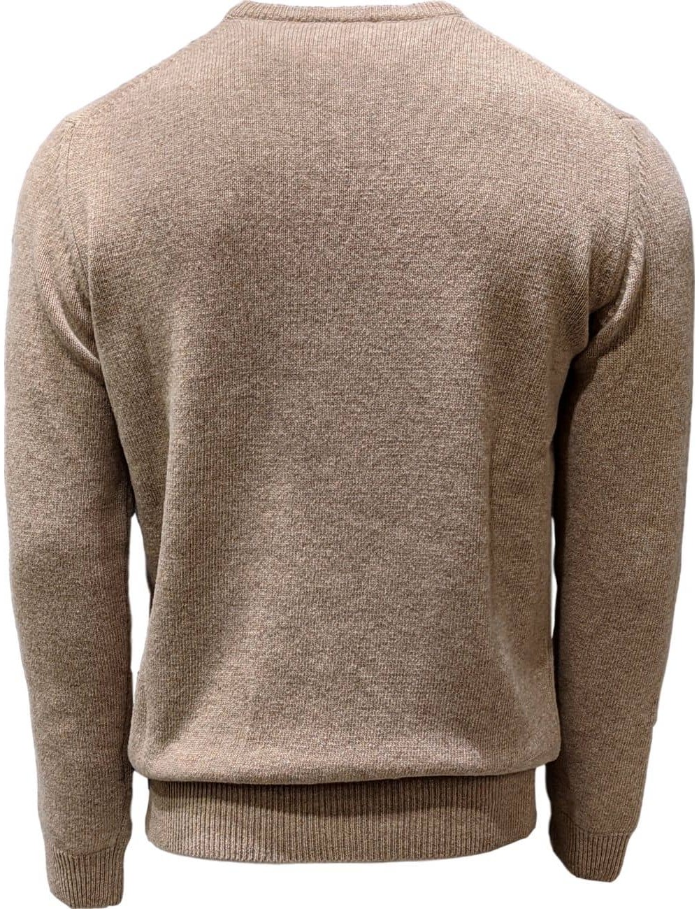 Jersey de cuello redondo en lana color beige suave y cálido | Ego Madrid