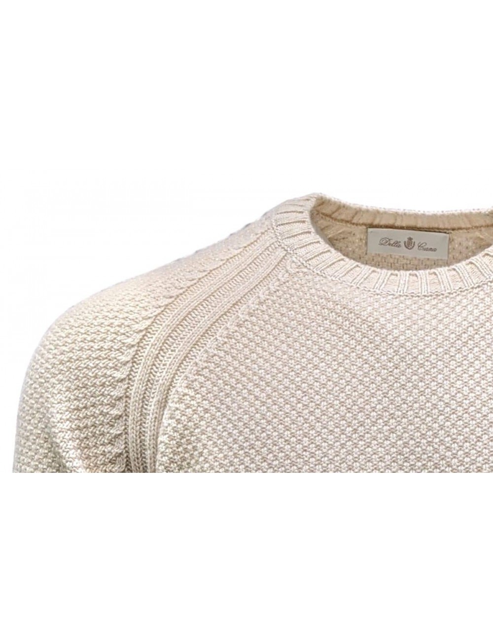 Jersey cuello redondo Della Ciana cashmere beige claro | Almirante Seis