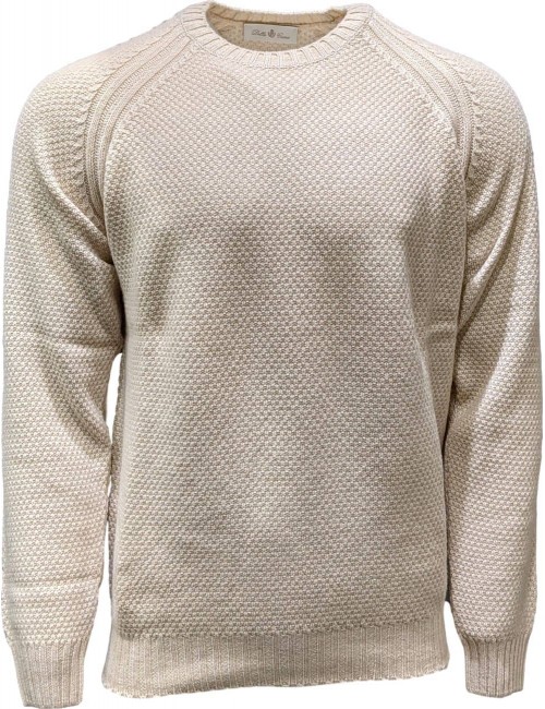 Jersey cuello redondo Della Ciana cashmere beige claro | Almirante Seis
