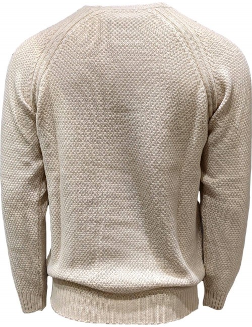 Jersey cuello redondo Della Ciana cashmere beige claro | Almirante Seis