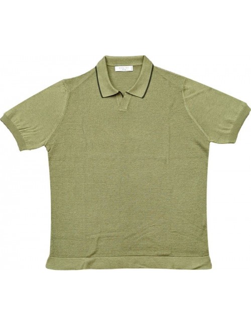 Polo manga corta verde sin botones en punto de Ferrante | Ego Madrid