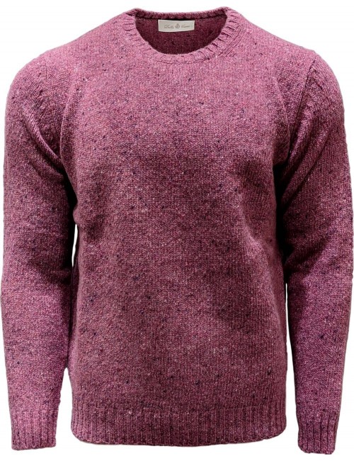 Sueter confeccionado en lana y cashemere, jaspeado,  color brillante e intenso.