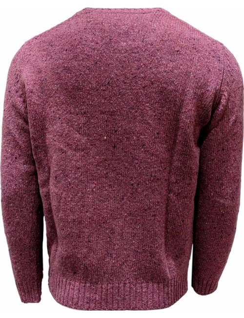 Sueter confeccionado en lana y cashemere, jaspeado,  color brillante e intenso.