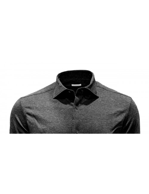 Camisa Mazzarelli negra en punto | Almirante Seis