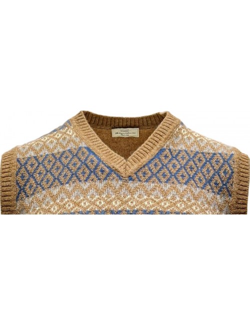 Chaleco ABKOST  cuello de pico  fantasia lana 100% calidez y suavidad.