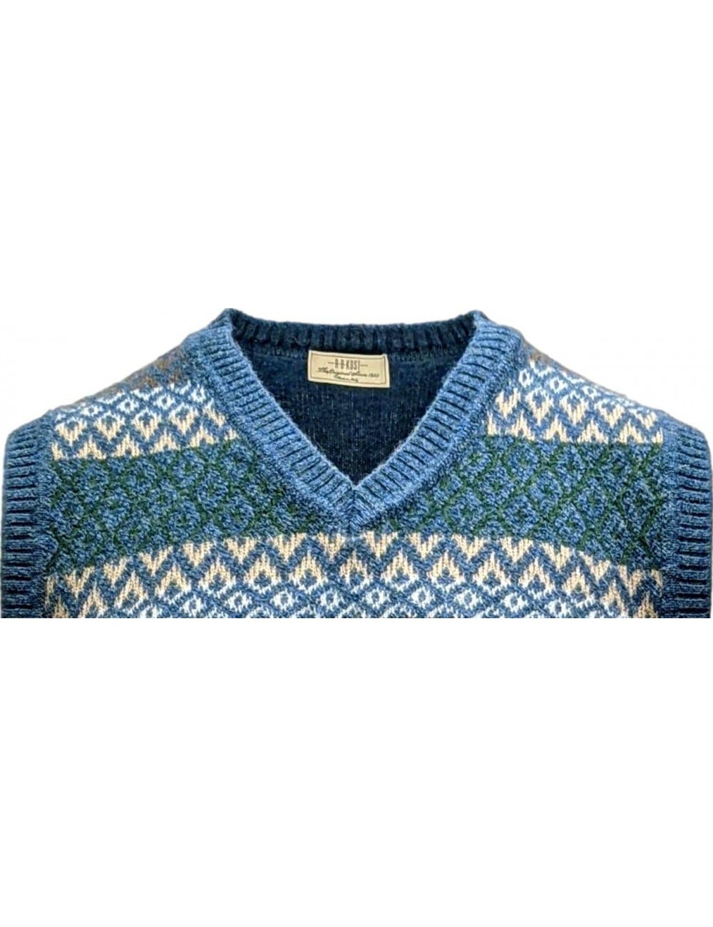 Chaleco ABKOST  cuello de pico  fantasia lana 100% calidez y suavidad.