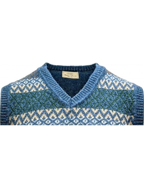 Chaleco ABKOST  cuello de pico  fantasia lana 100% calidez y suavidad.