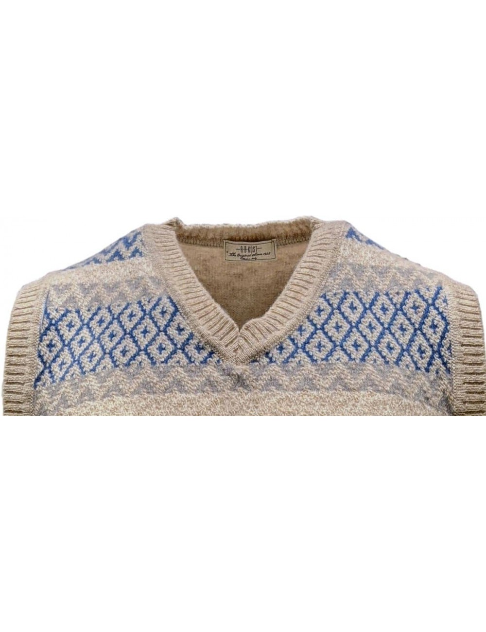 Chaleco ABKOST  cuello de pico  fantasia lana 100% calidez y suavidad.