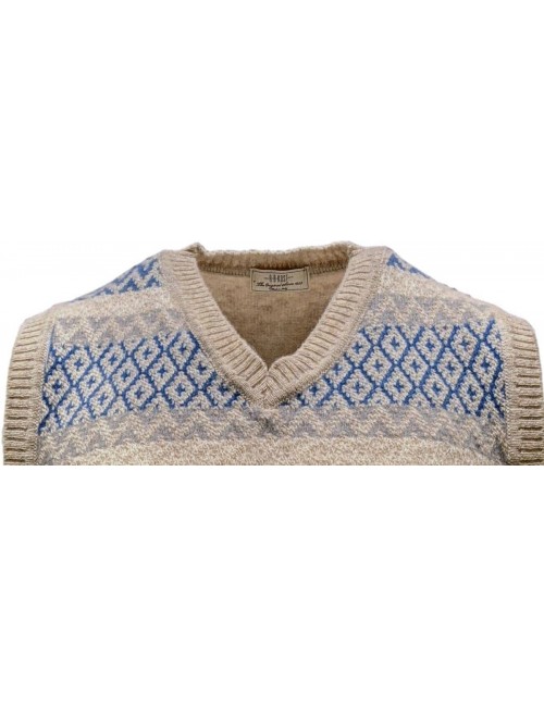 Chaleco ABKOST  cuello de pico  fantasia lana 100% calidez y suavidad.