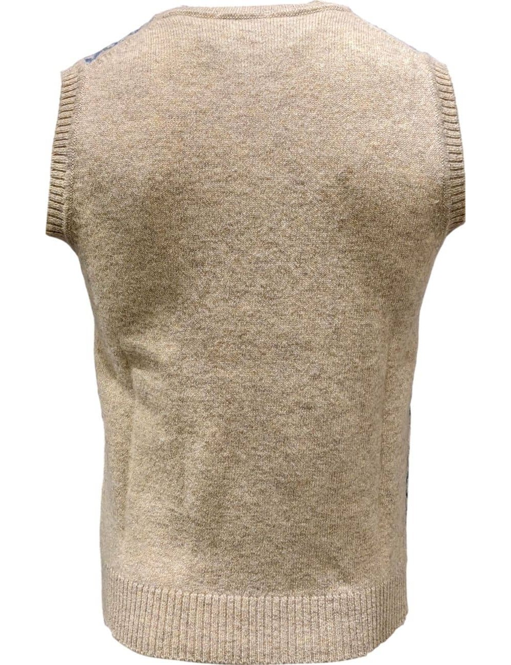 Chaleco ABKOST  cuello de pico  fantasia lana 100% calidez y suavidad.