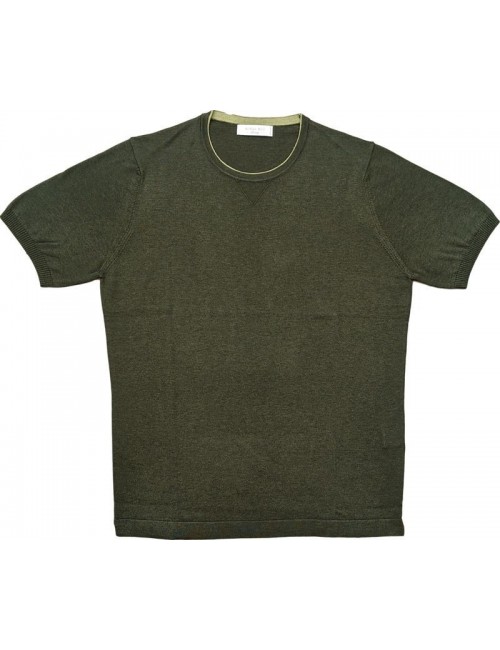 Jersey muy fino en punto verde manga corta de Ferrante | Ego Madrid