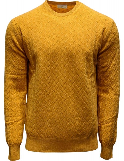 jersey de cashmere y lana extrafina con efecto vintage fantasía braid