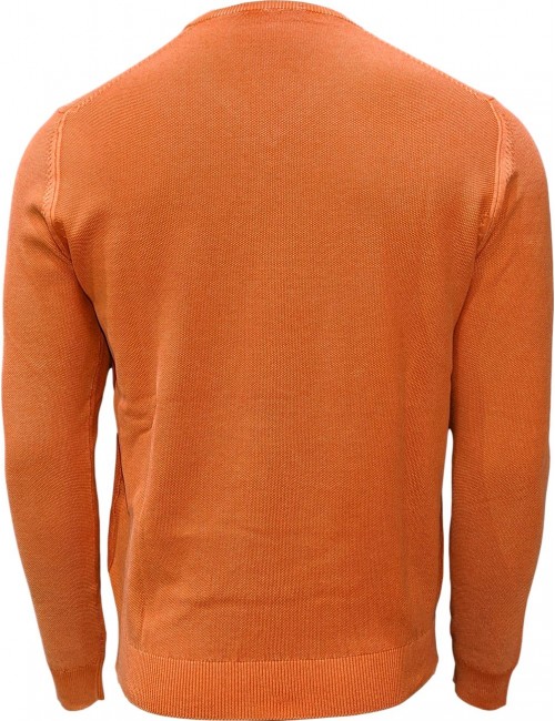 Jersey keen cuello de pico en algodón de color naranja