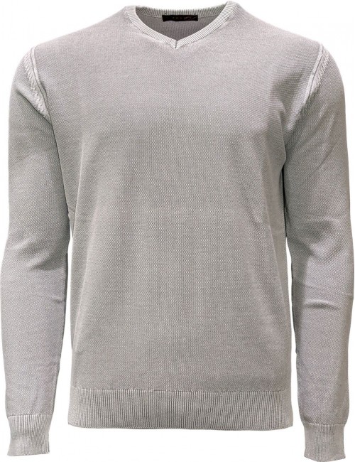 Jersey keen cuello de pico en algodón de color perla