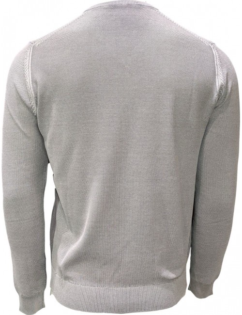 Jersey keen cuello de pico en algodón de color perla