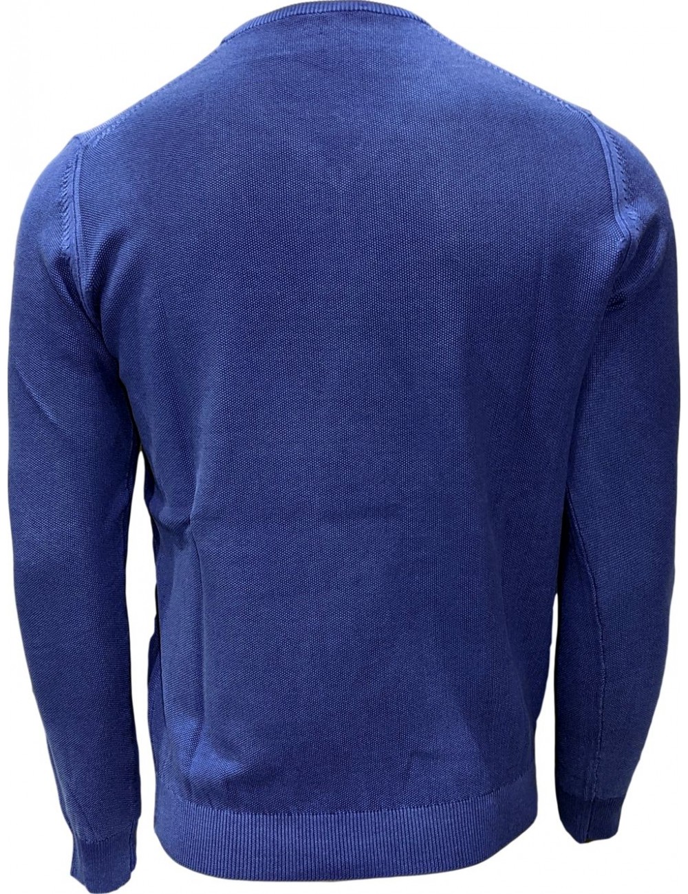 Jersey keen cuello de pico en algodón de color azulón