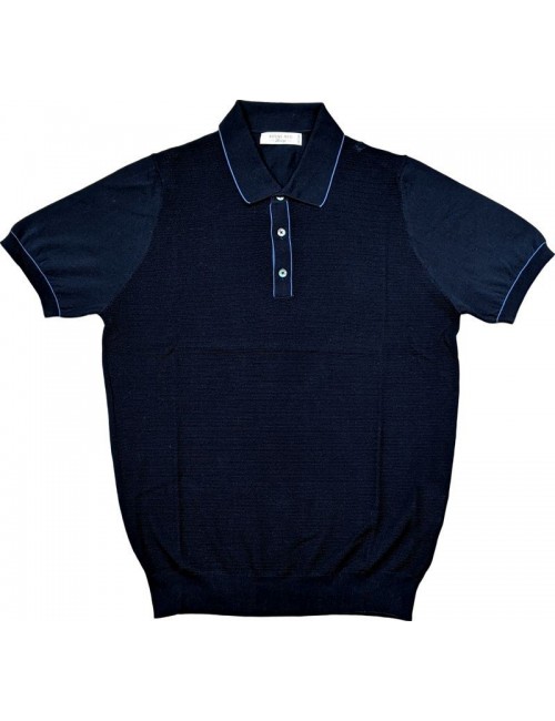 Polo manga corta azul en punto de Ferrante | Ego Madrid