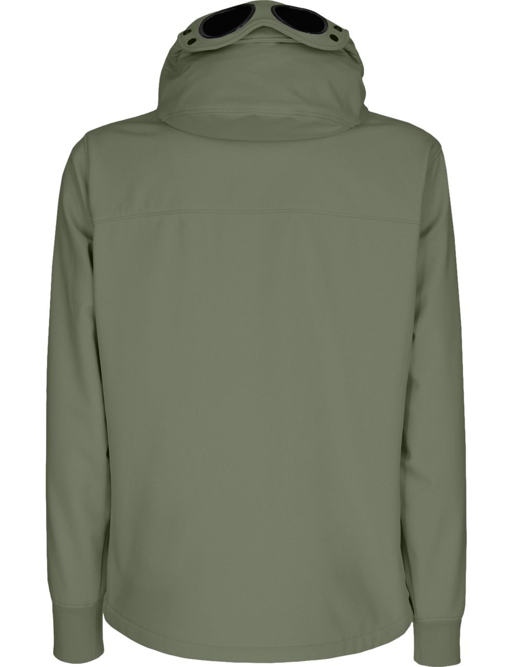Cazadora soft shell verde salvia CP Company con gafas | Ego Madrid