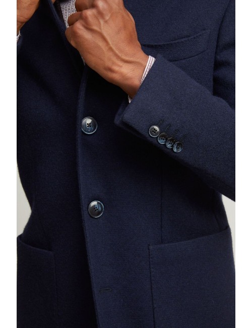 Abrigo azul marino de Lubiam en tejido jersey | Almirante Seis Madrid
