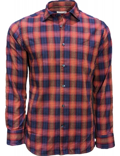 CAMISA CUADROS GRANA AZUL TINTORIA MATTEI | EGO Madrid