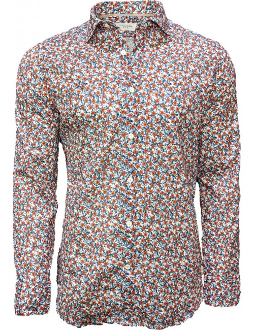 Camisa estampada con tejido algodón lino de Tintoria Mattei