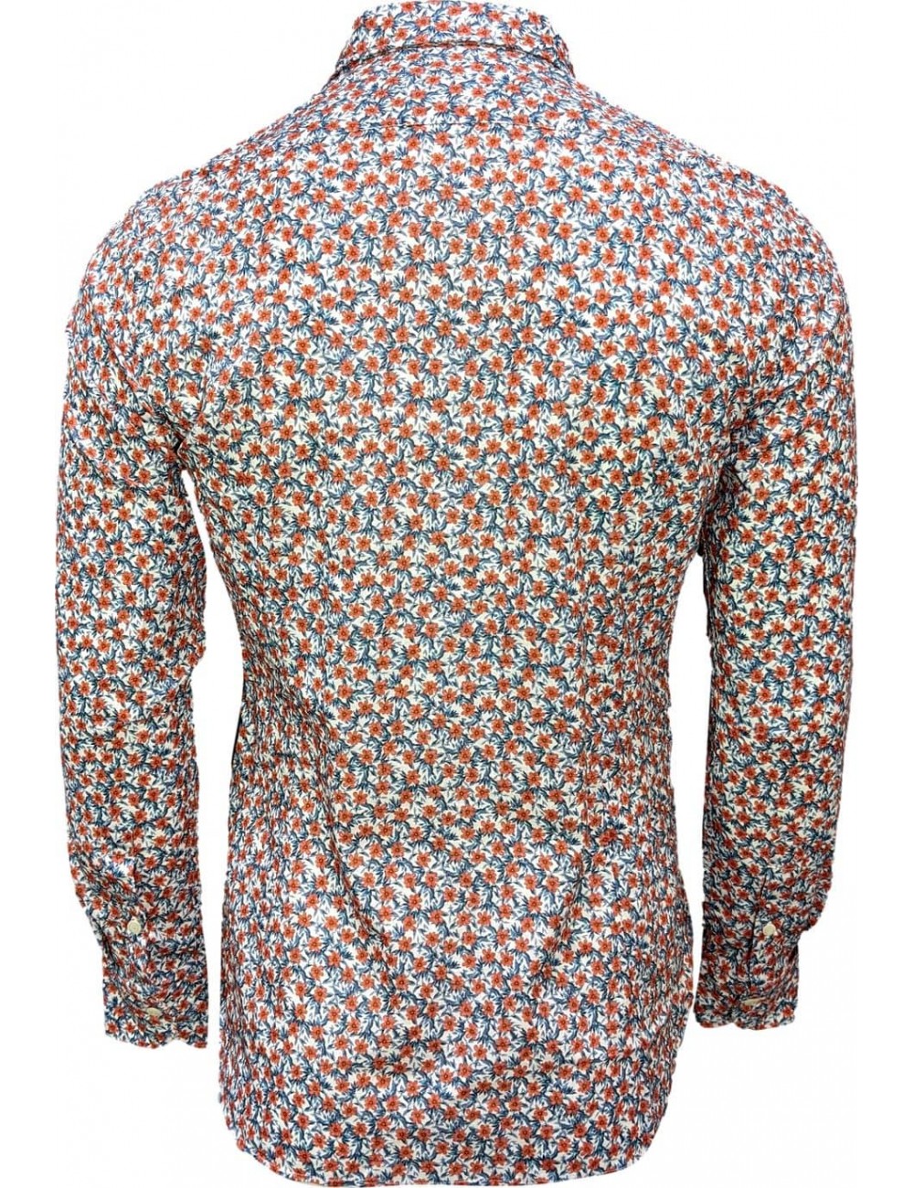 Camisa estampada con tejido algodón lino de Tintoria Mattei