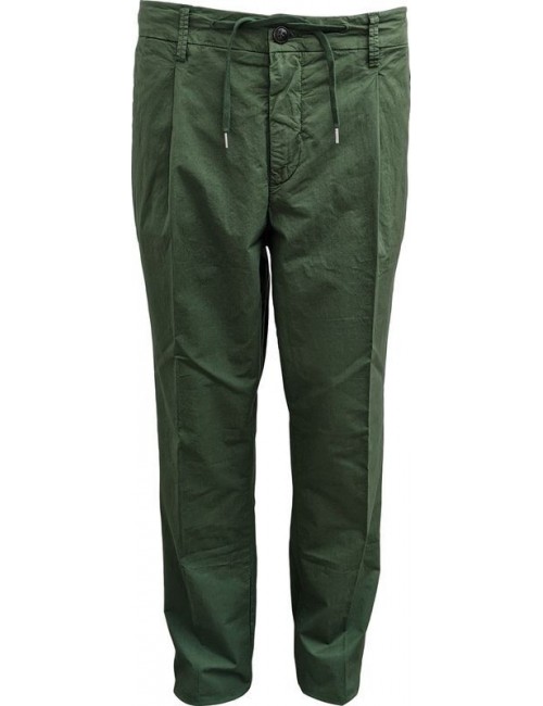 Pantalón extrafino verde con cordónes