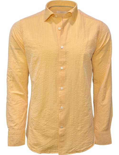 Camisa tejido seersuker en naranja  de Tintoria Mattei  | Ego Madrid