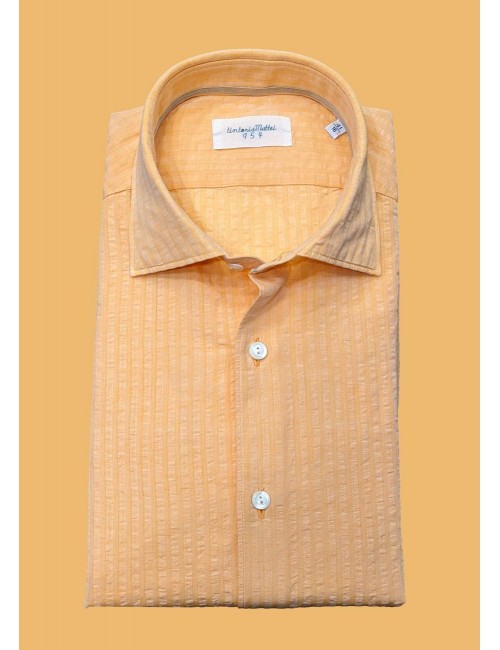 Camisa tejido seersuker en naranja  de Tintoria Mattei  | Ego Madrid