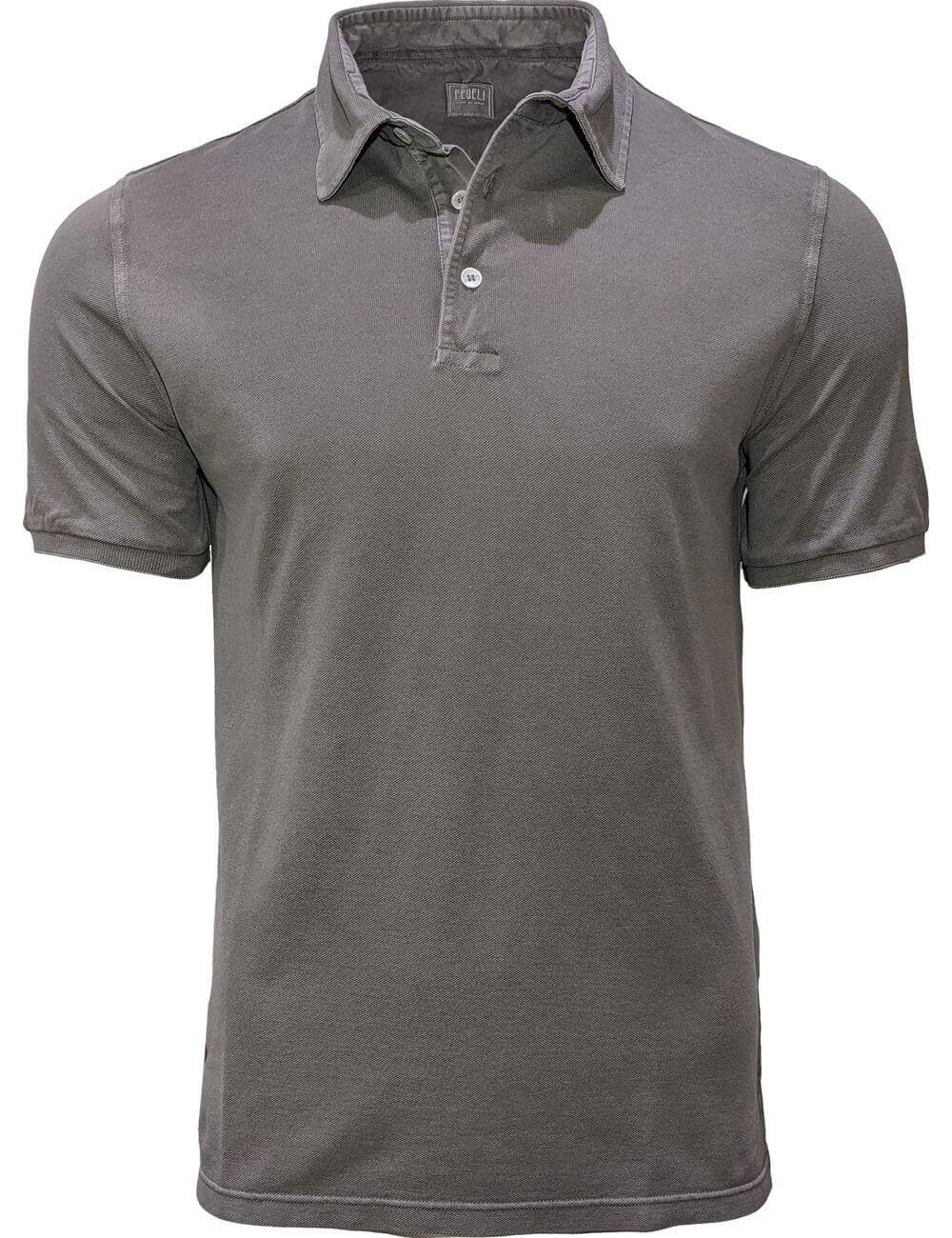 Polo manga corta north Fedeli piqué de algodón gris oscuro | Ego Madrid
