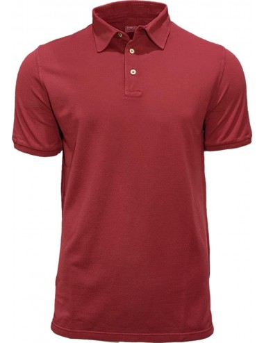 Polo manga corta north Fedeli piqué  algodón rojo oscuro | Ego Madrid