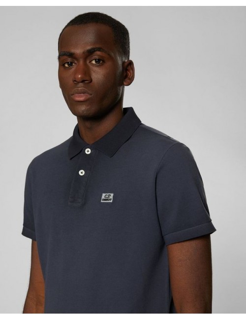 Polo C.P. Company azul manga corta logo | Ego Madrid