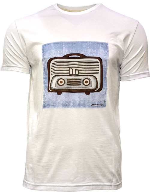 Camiseta blanca radio vintage  personality exclusiva | Almirante Seis