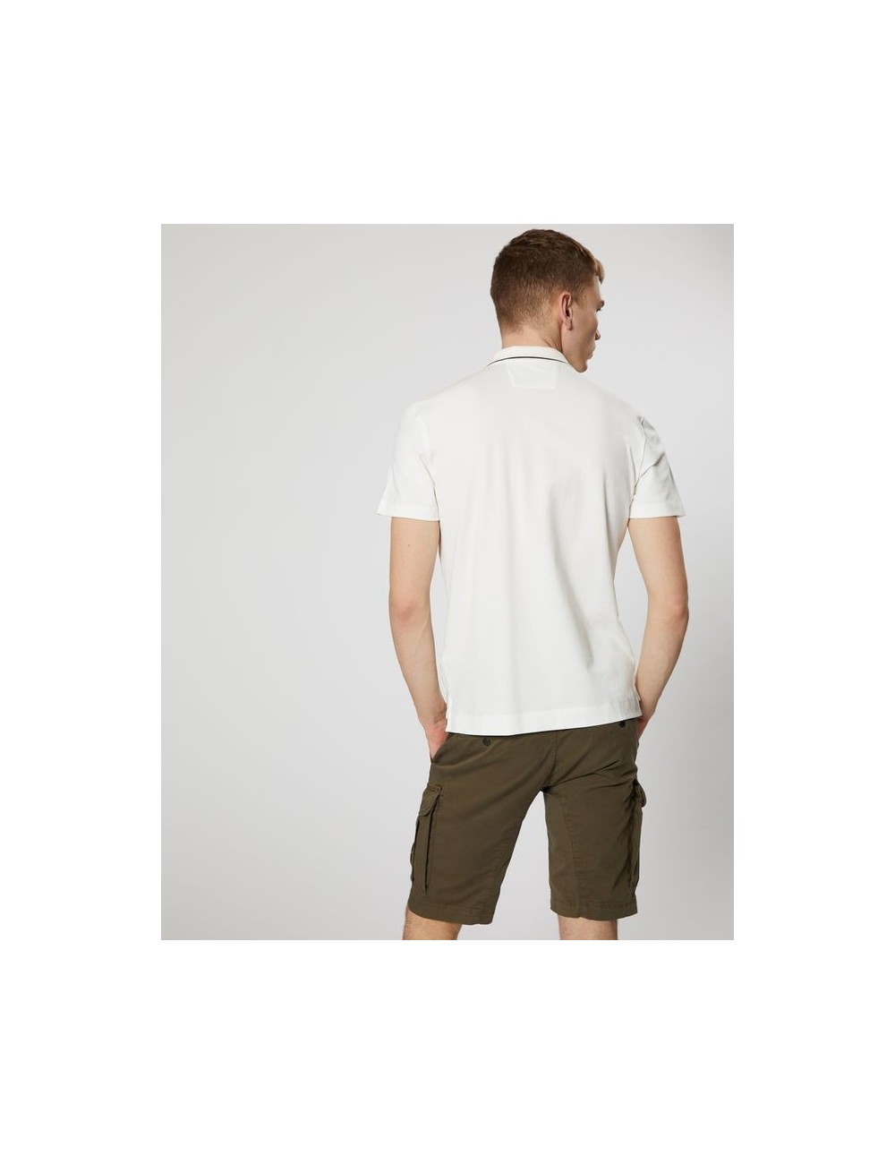 Polo de piqué de algodón stretch BLANCO