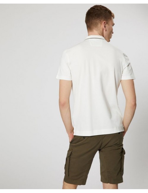 Polo de piqué de algodón stretch BLANCO