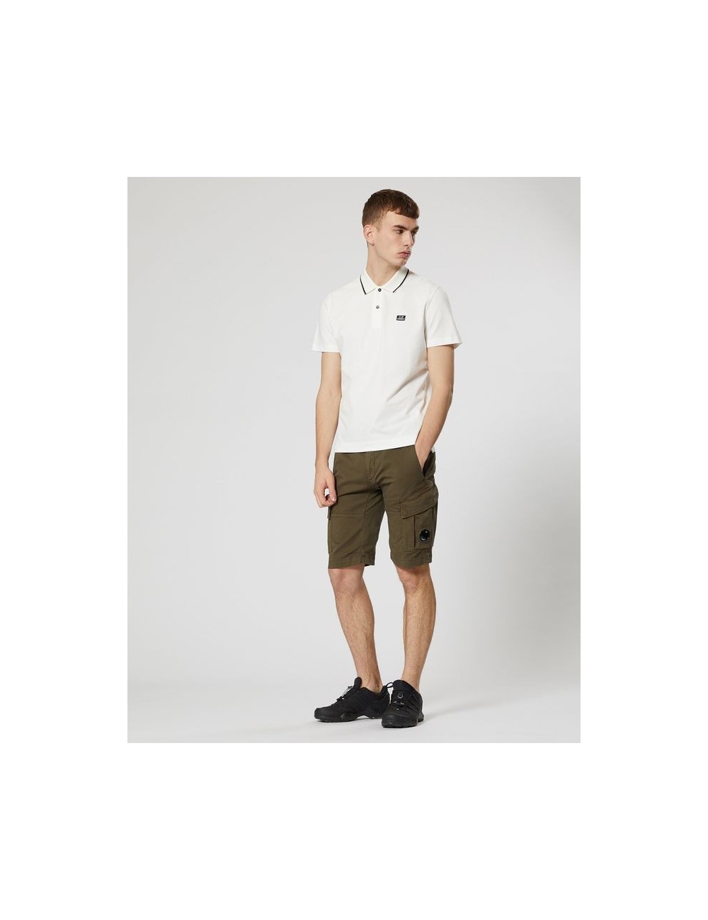 Polo de piqué de algodón stretch BLANCO