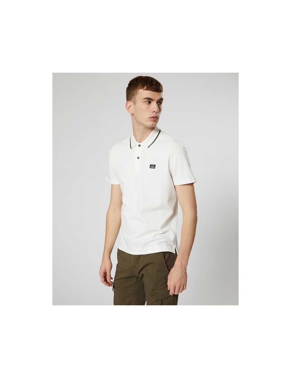 Polo de piqué de algodón stretch BLANCO